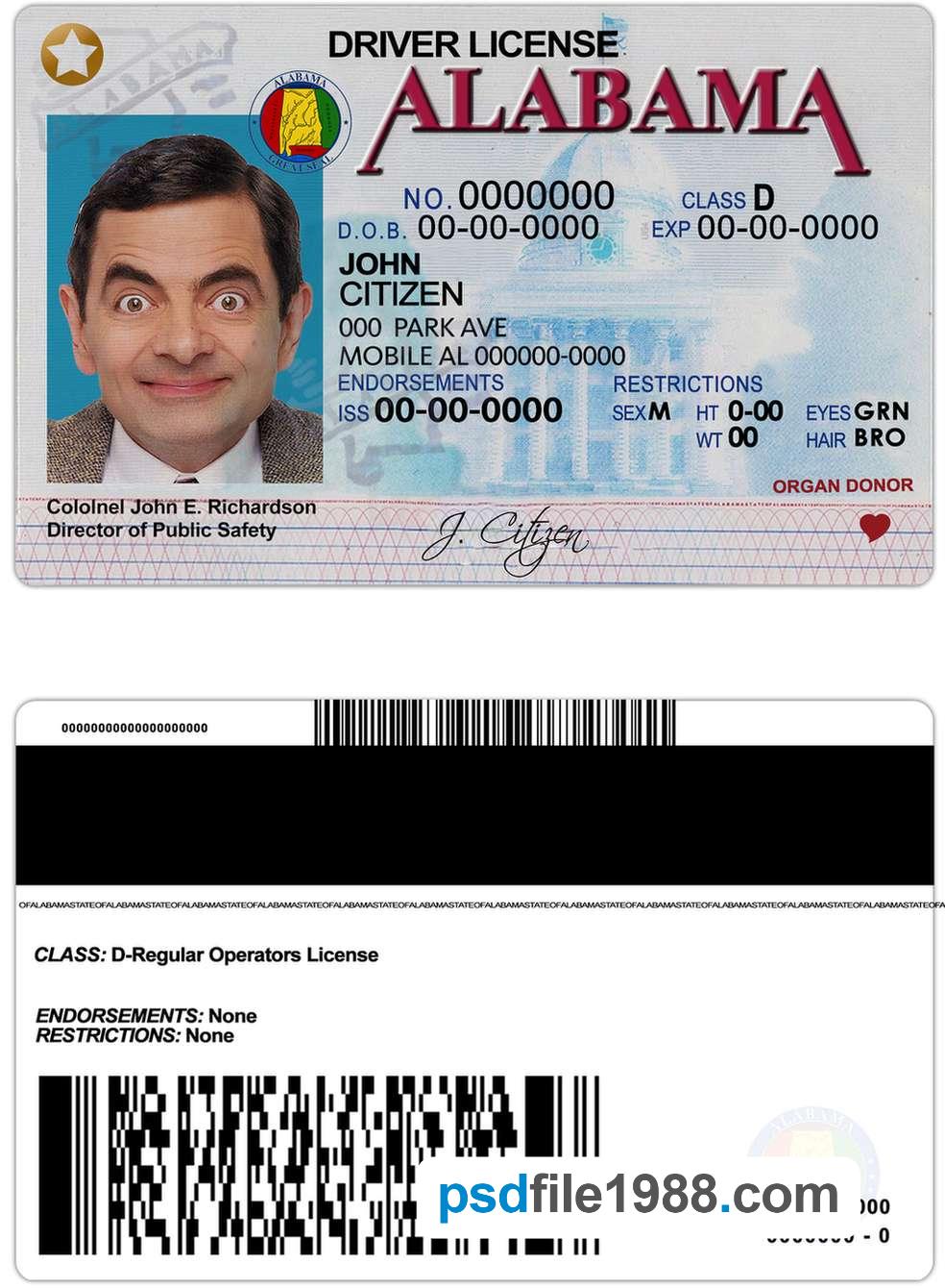 USA Alabama Driving License